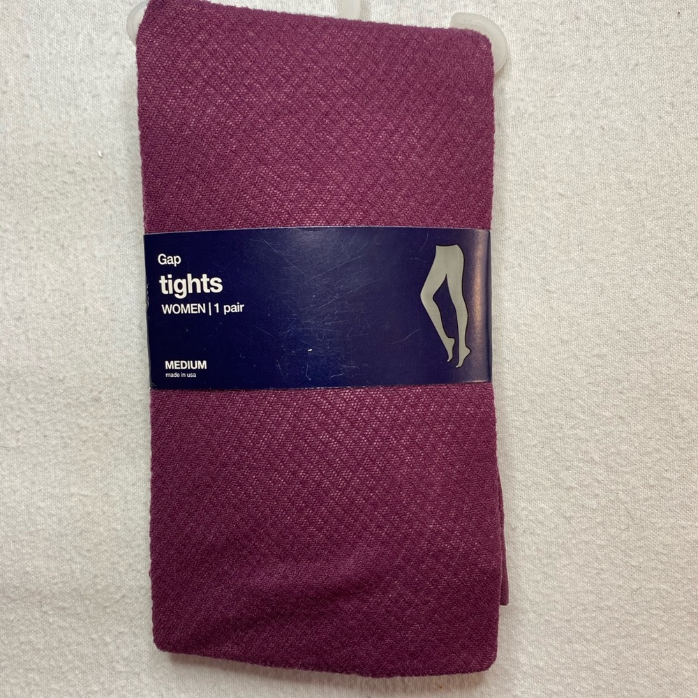 Gap Textured Burgundy Tights Size Medium